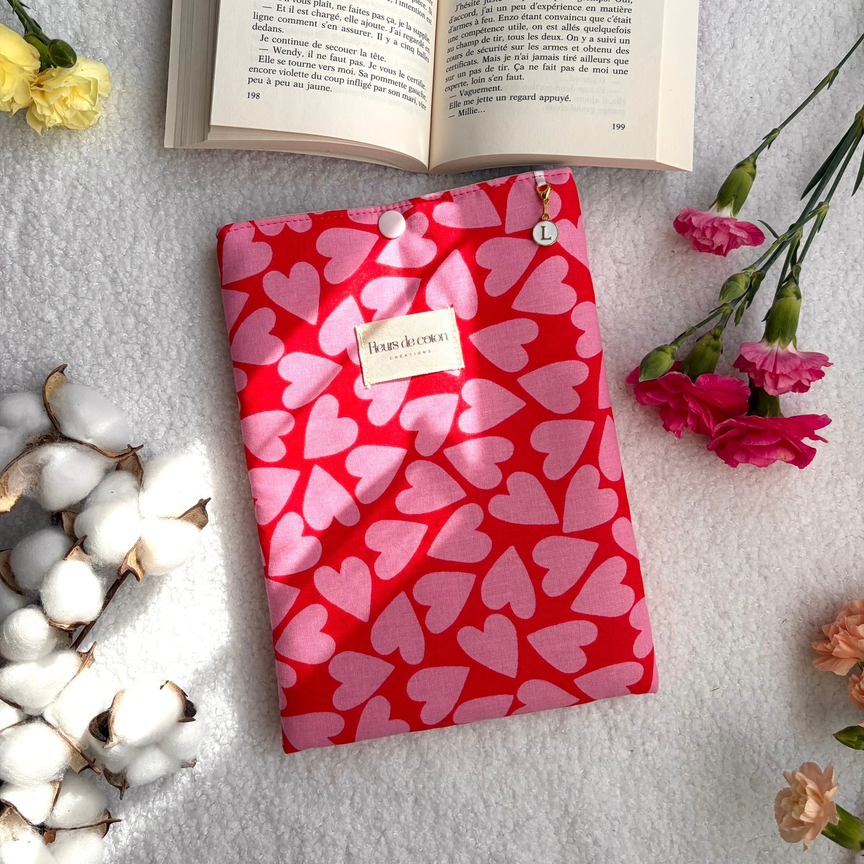 Pochette à livre coeur