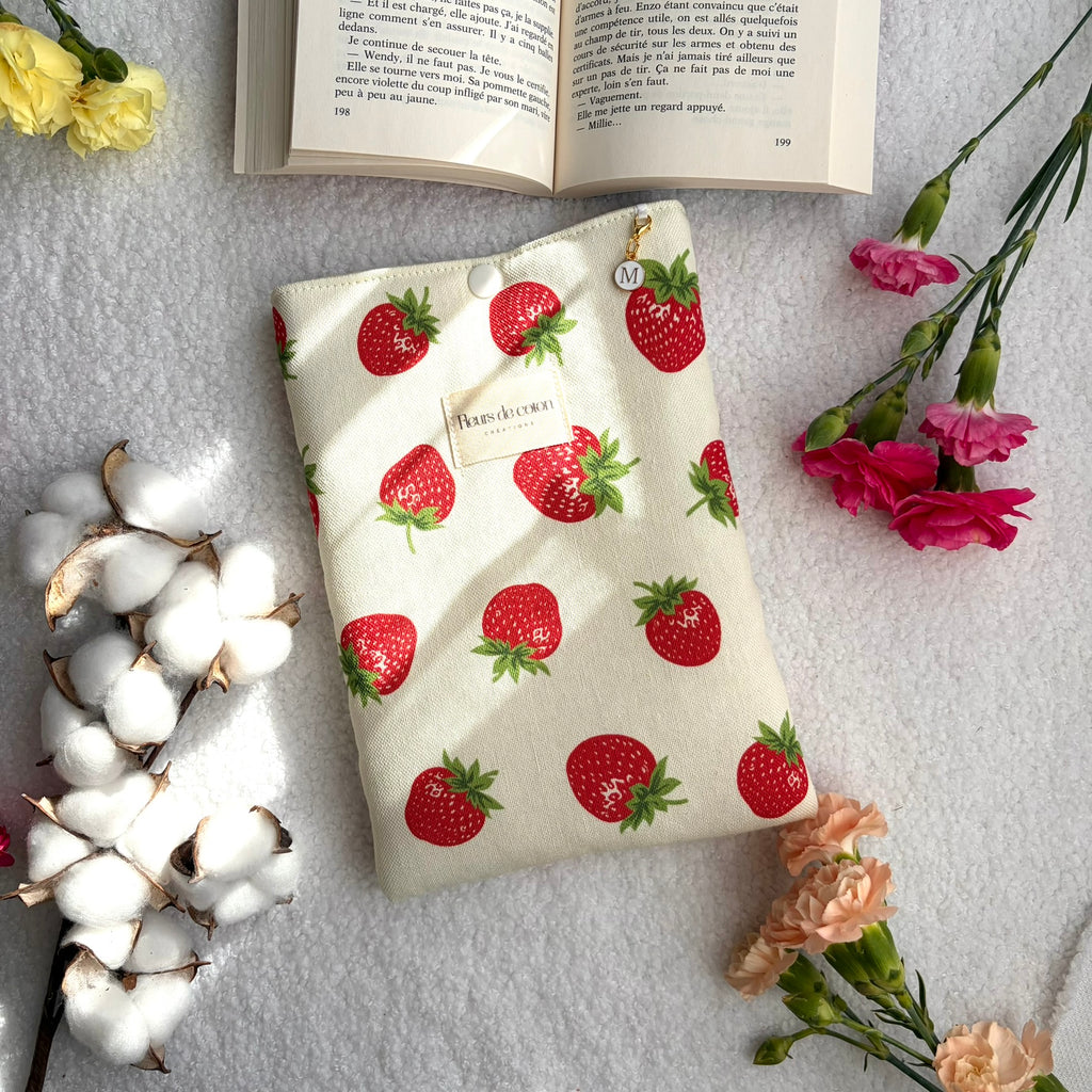 Pochette à livre fraises
