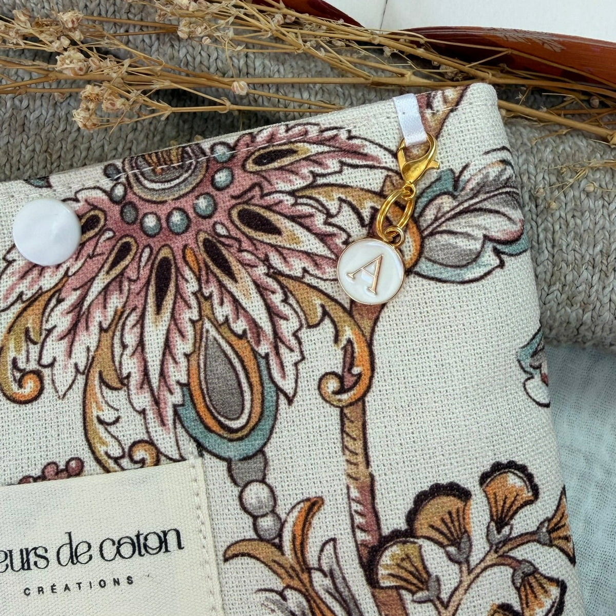 Pochette à livre fleurs