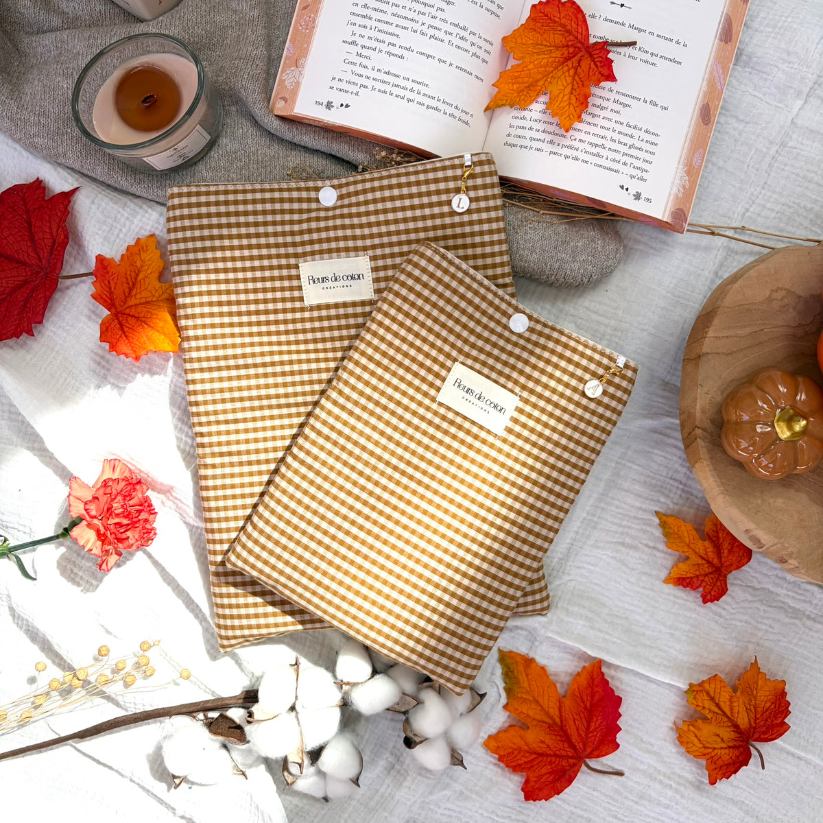 Pochette à livre fleurs