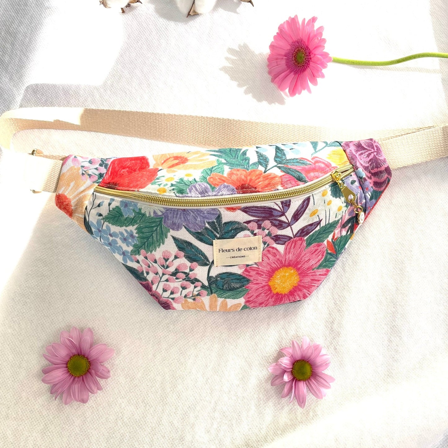 Sac banane fleuri