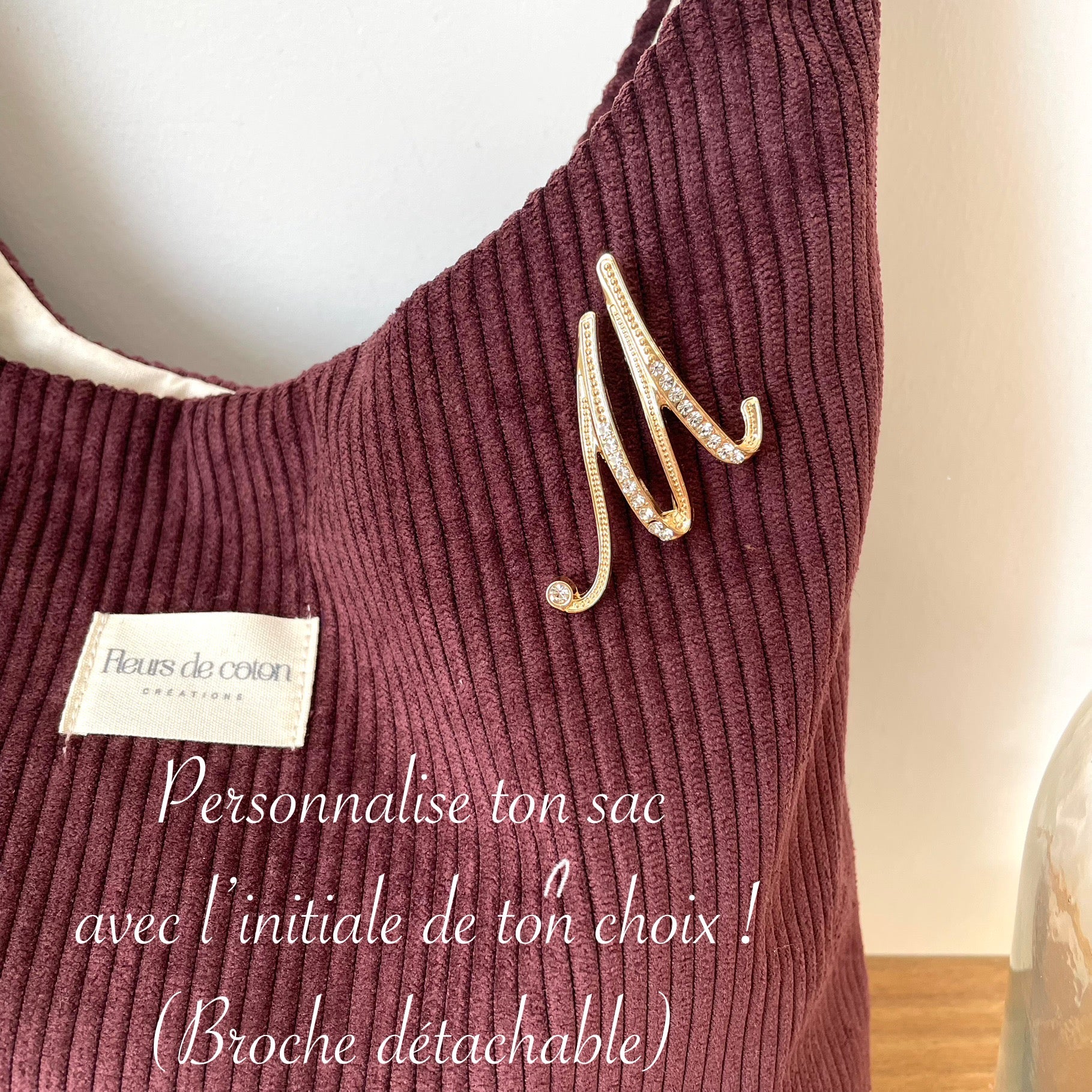 Sac hobo velours côtelé