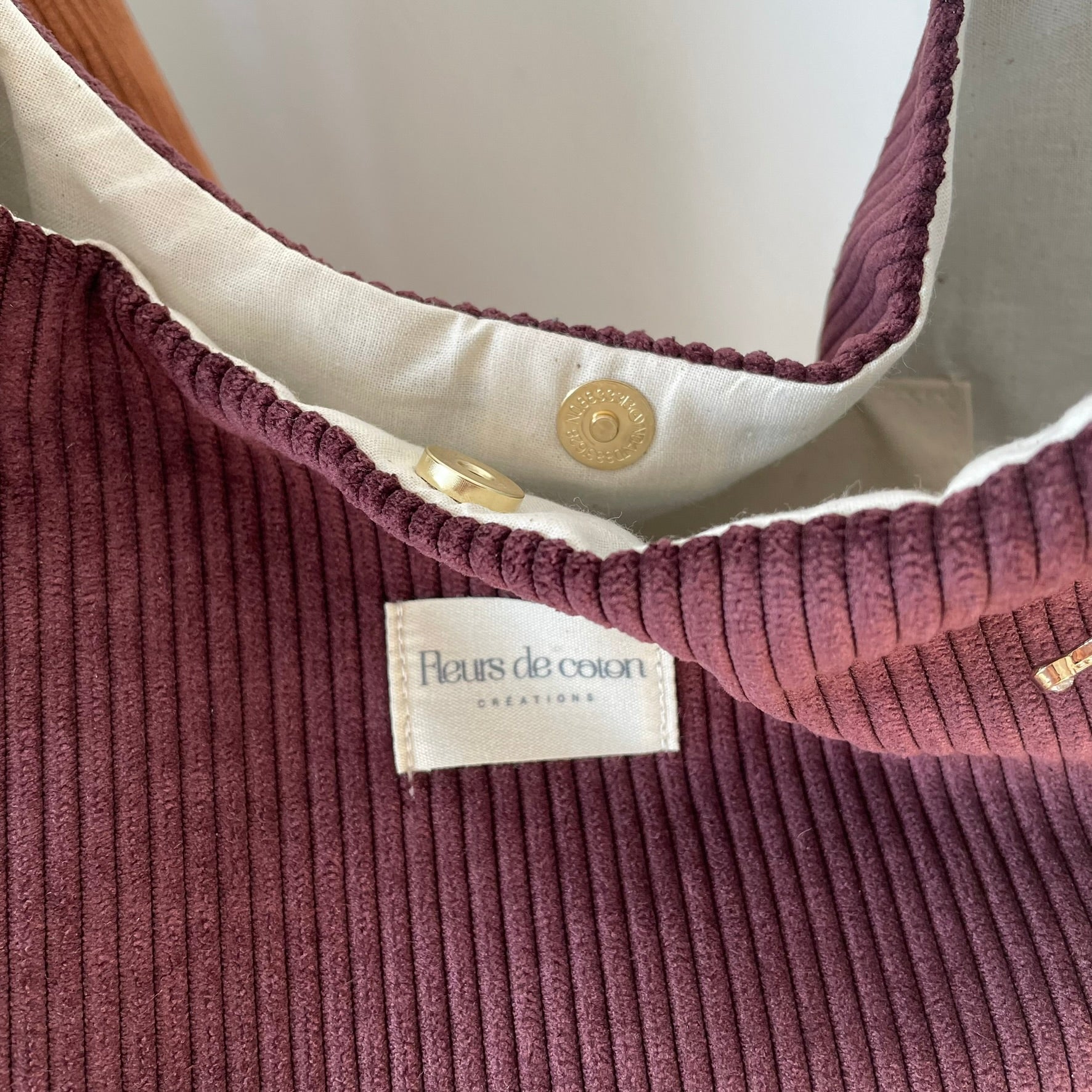 Sac hobo velours côtelé