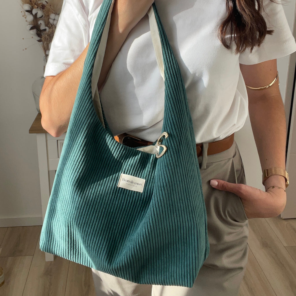 Sac hobo velours côtelé