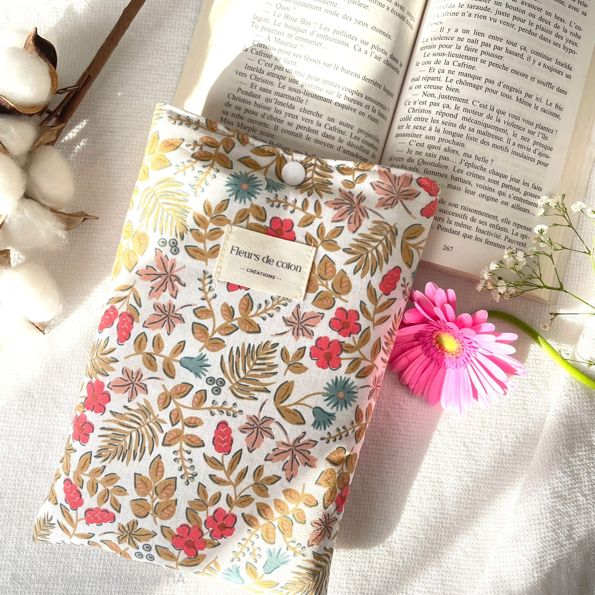 Pochette à livre fleurs - B2B
