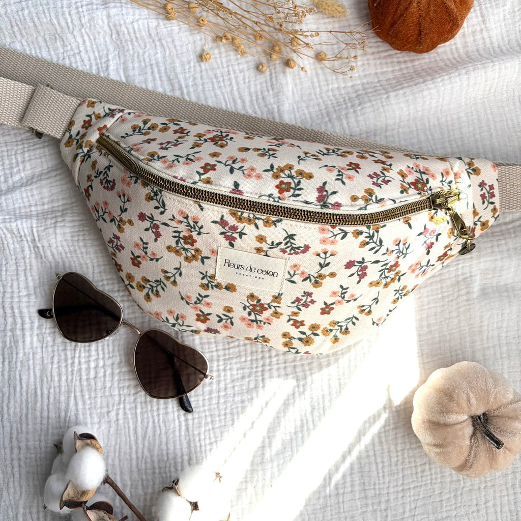 Sac banane fleurs