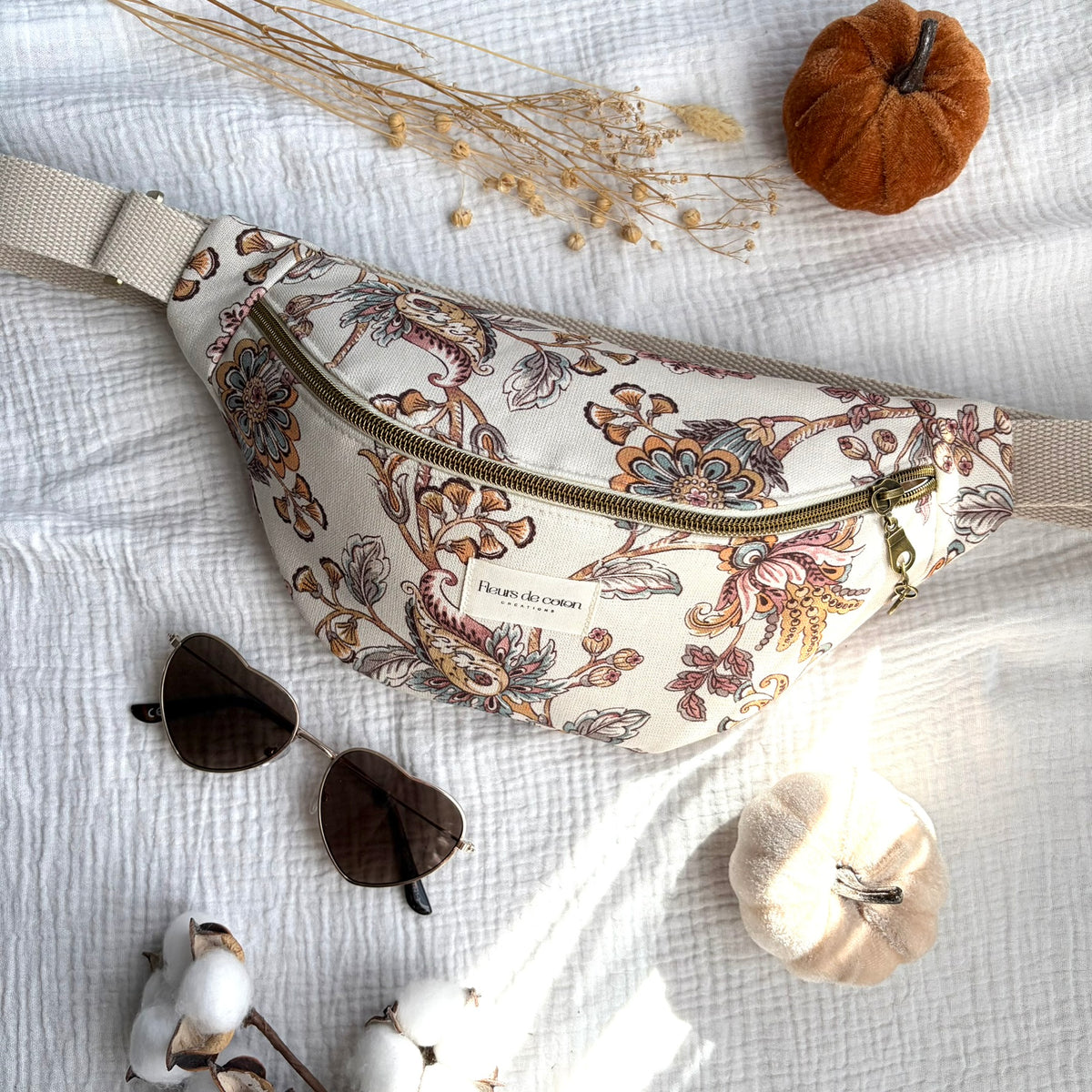 Sac banane fleurs