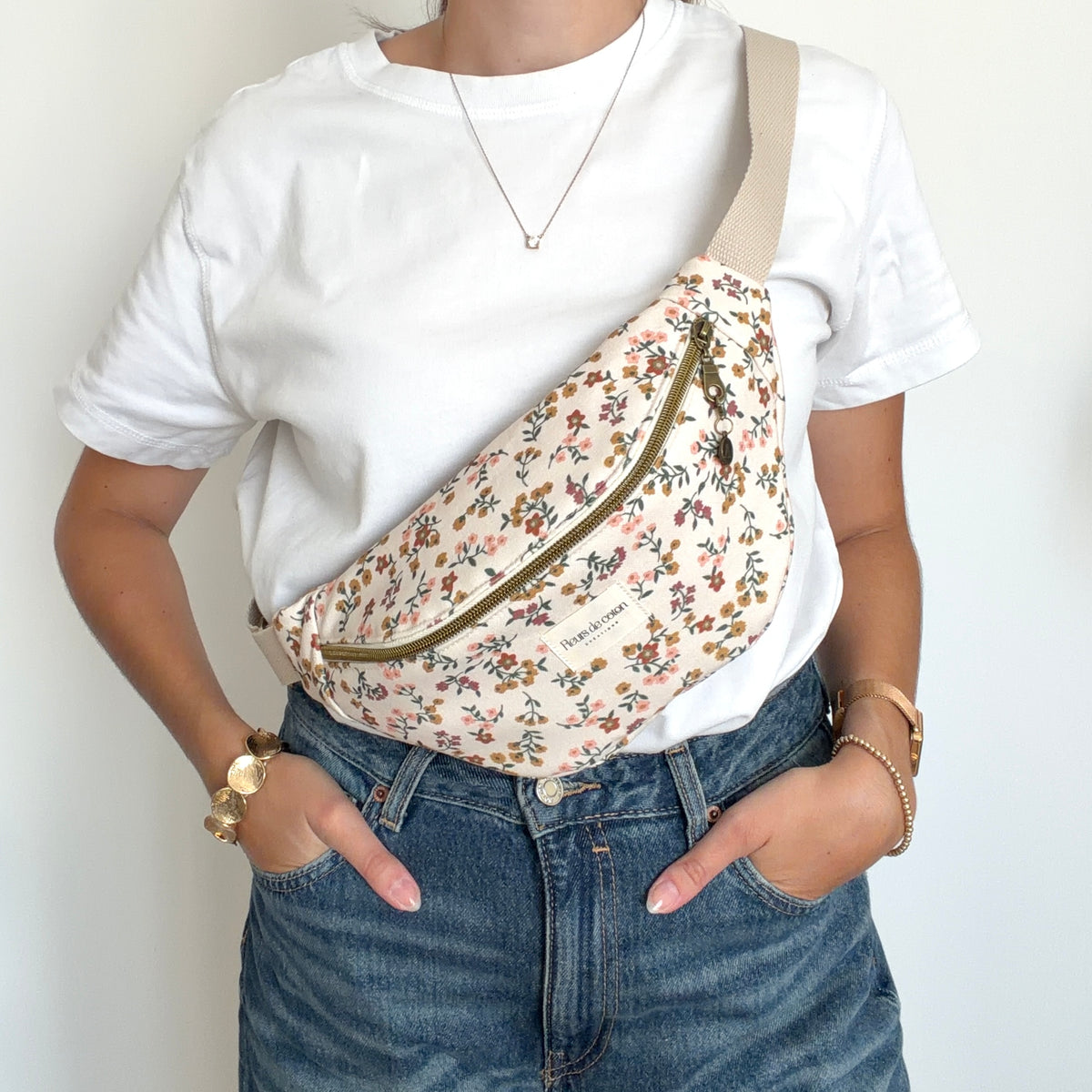 Sac banane fleurs