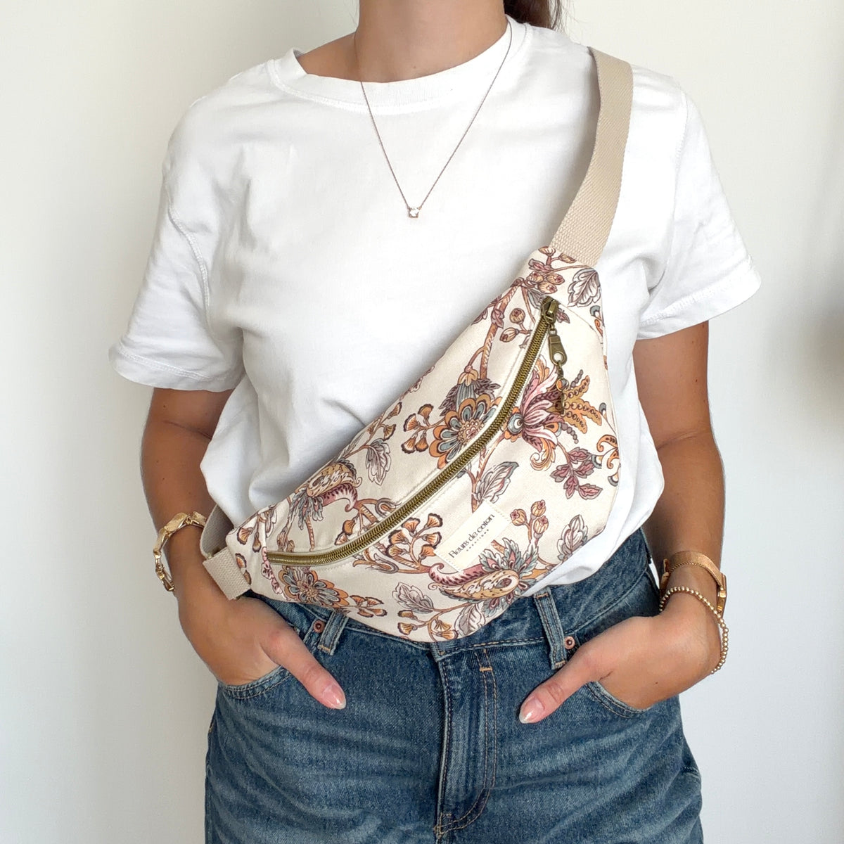 Sac banane fleurs