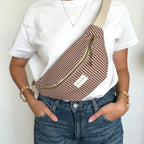 Sac banane vichy marron