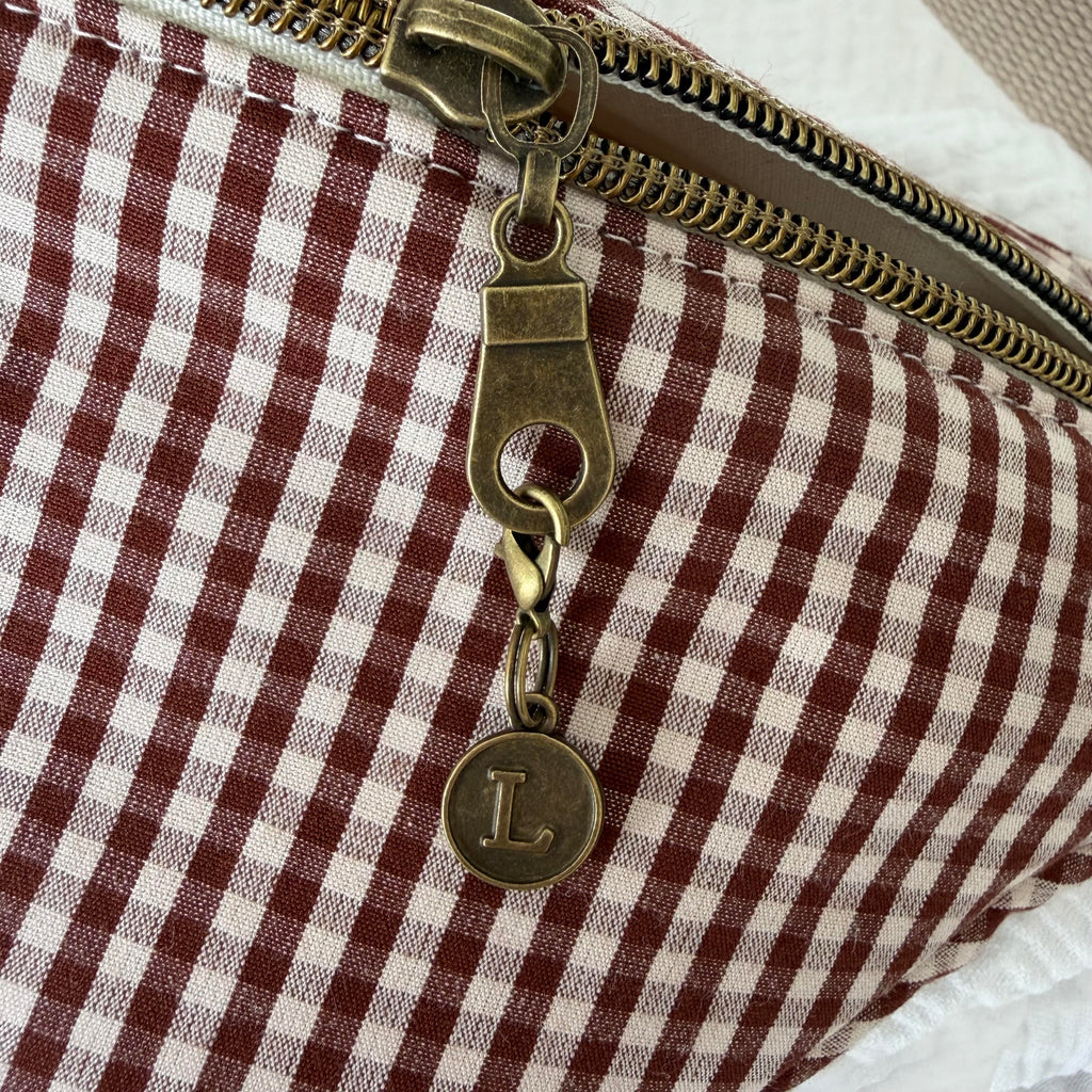 Sac banane vichy marron